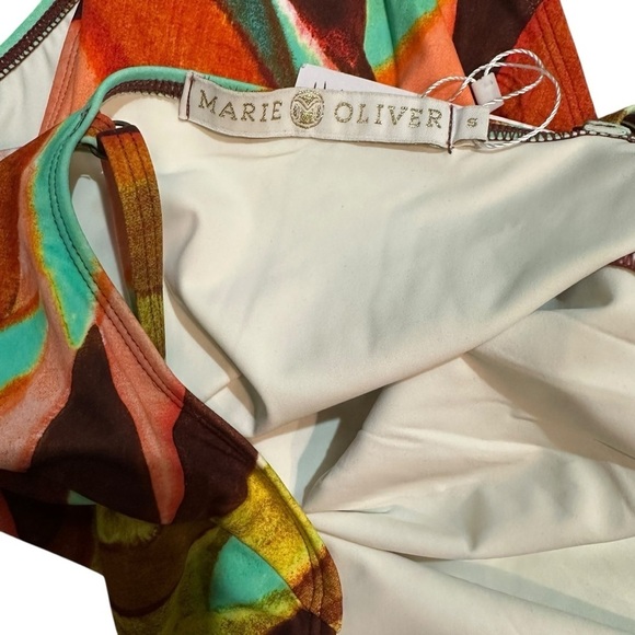 NWT Marie Oliver Tropical Coral & Green Juno One-piece Swimsuit - Picture 5 of 9